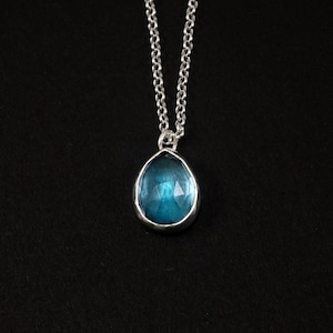 London Blue Topaz Necklace, topaz necklace, topaz pendant, blue topaz necklace, birthstone necklace, December birthstone necklace, gemstone