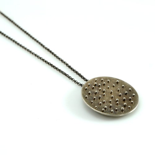Starlight Necklace, circle necklace, silver shops circle, pinned necklace