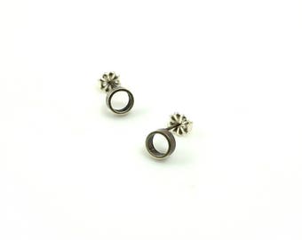 Halo Earrings, sterling silver, circle posts, circle earrings, silver circle, minimalist earrings, silver post earrings