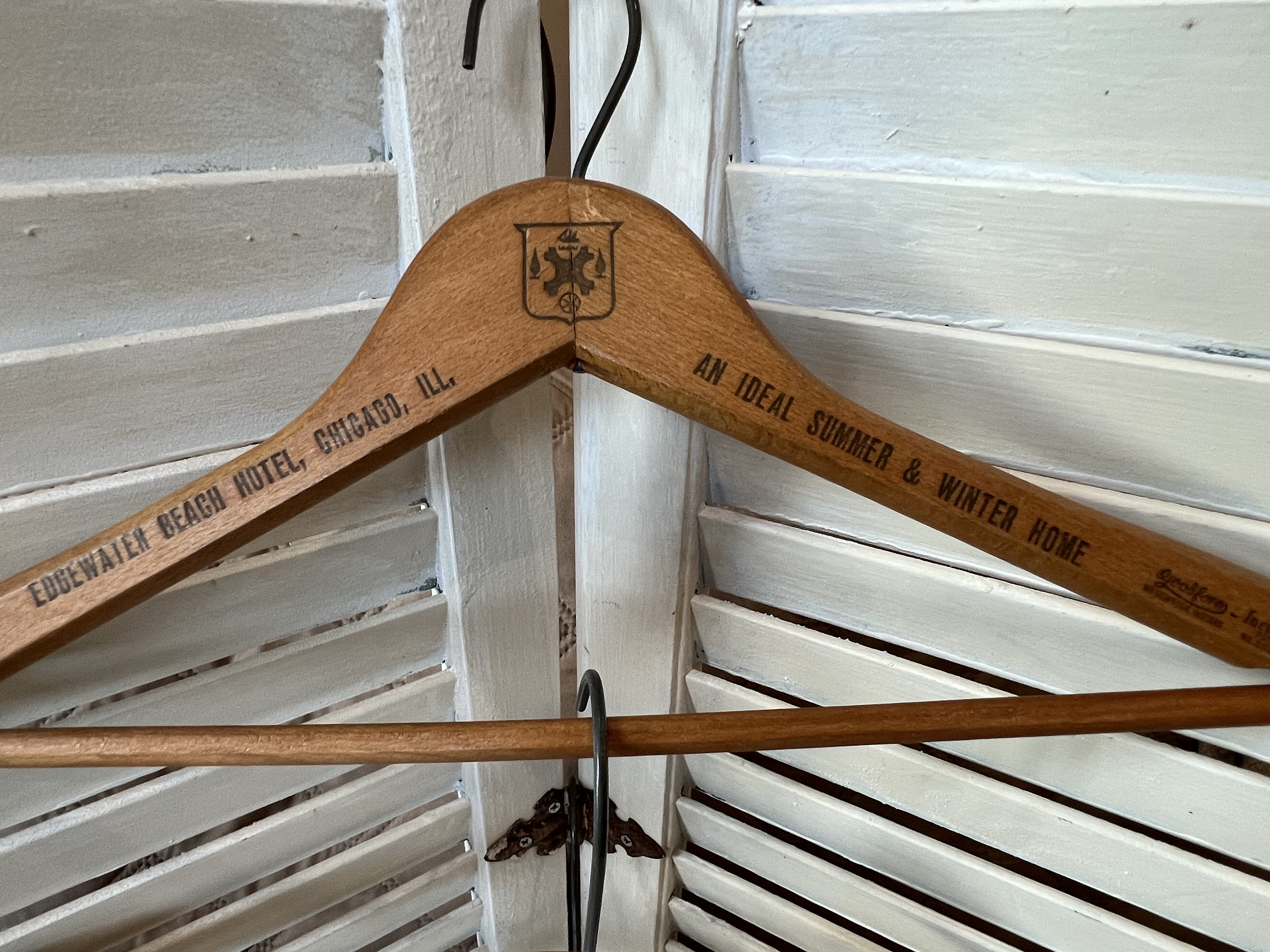 Vintage Wooden Hangers, Wood Hangers, Advertising Wood Hangers
