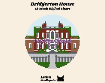 Bridgerton Needlepoint Canvas Chart Stitch Pattern 18 Mesh | Instant Digital Download