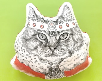 Cat Pillow, Cat Lovers Gift, Handmade Pillow, Animal Home Decor, Kitten Lover's Gift