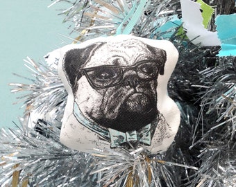 Pug Ornament, Animal Christmas Gift, Christmas Tree Decoration