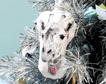 Giraffe Ornament, Animal Christmas Ornament, Holiday Tree Decor