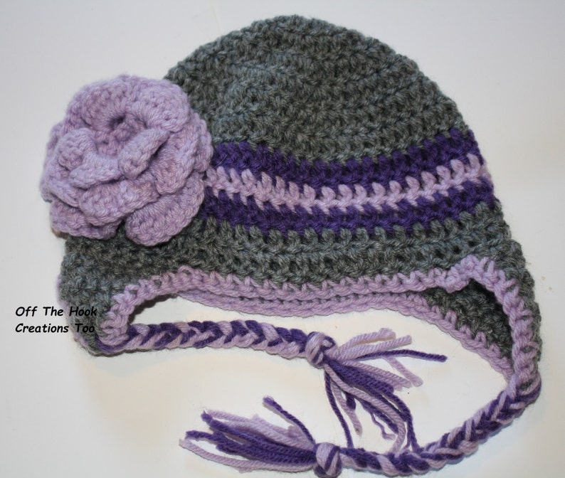 baby girl hat Crochet Flower embellished hat infant hat Ready To Ship crochet baby hat