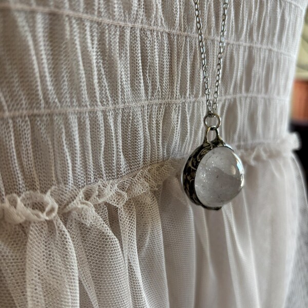 the empress - Pools of Light Pendant, orb, sphere, crystal ball, quartz, crystal, silver