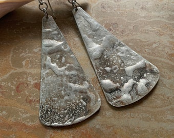 nebula - silver statement earrings