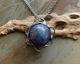 fiona - purple and teal Fluorite sphere necklace