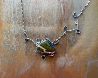 hedera - botanical Ocean Jasper necklace