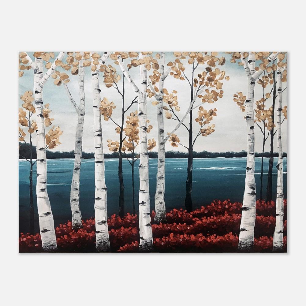 Birch Trees Painting. Aspen Trees. Acrylic Painting. Landscape Painting ...