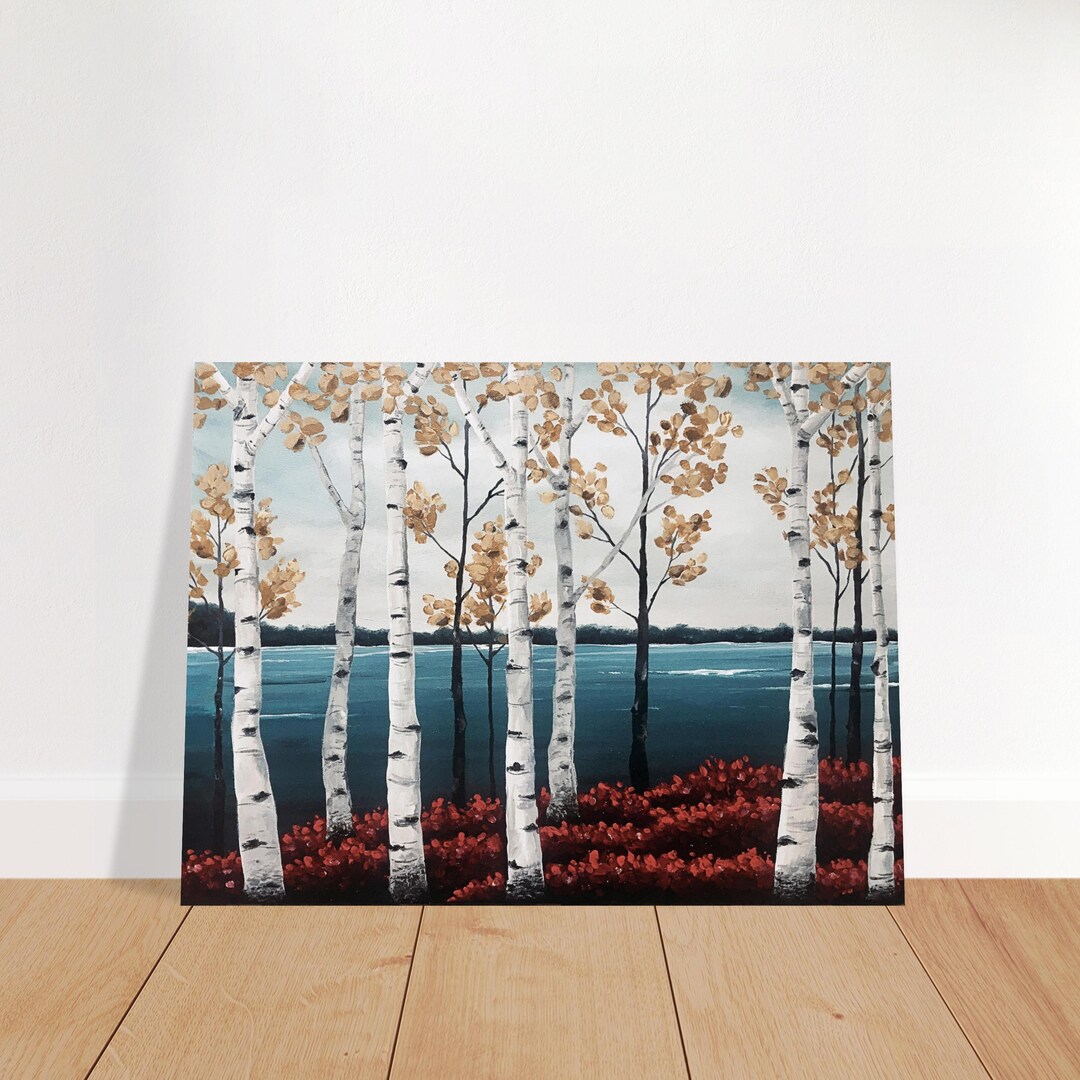 Birch Trees Painting. Aspen Trees. Acrylic Painting. Landscape Painting ...