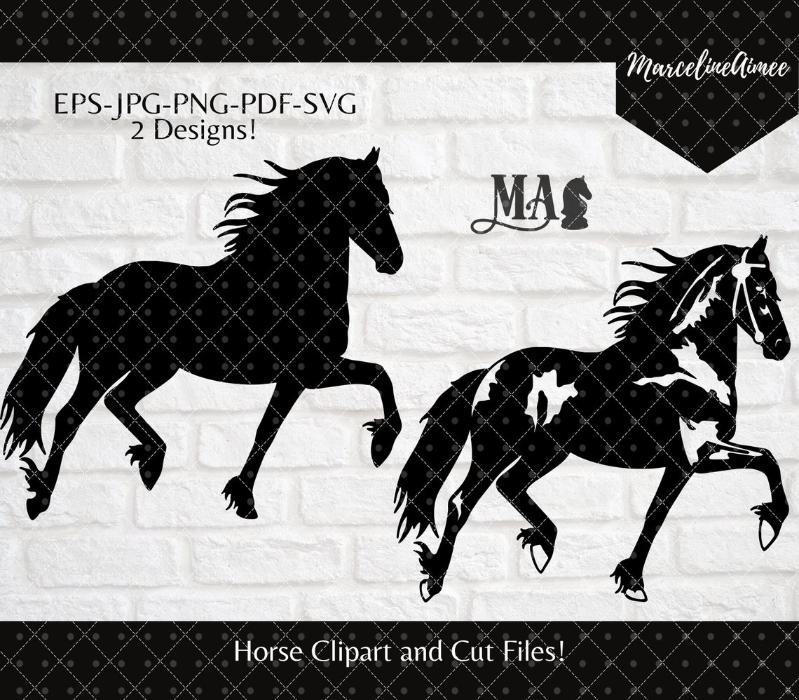 Friesian Horse Svg Instant Download Cricut And Silhouette Cut Etsy