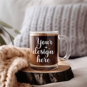 Glass Mug Mockup 11oz coffee glass cup mock up Rustic Coffee Mug Mockup Fall Mug Mockup Styled Stock Photo Mug JPG Mug Digital Download