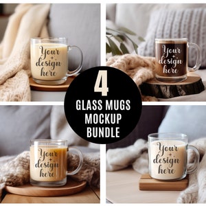 Glass Mug Mockup Bundle 11oz coffee glass cup mock up Rustic Mug Mockup Styled Stock Photo Mug JPG Mug Digital Download POD Printed Mint