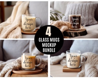 Glazen mok Mockup Bundel 11oz koffie glazen beker mock up Rustieke Mok Mockup Gestylede Stock Photo Mok JPG Mok Digitale Download POD Gedrukt Mint