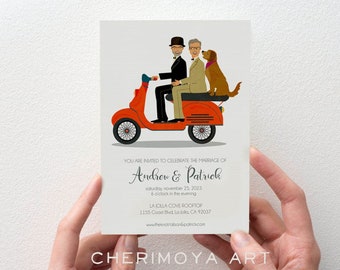 Cartoon Gay Portrait, Gay Wedding Invitation, Gay Wedding Illustration, Custom Gay Wedding Card, Custom Gay Wedding Invitation, Gay invite