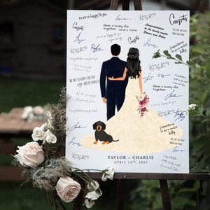 Guest Book Sign Wedding Guest Book Alternative Unique Guest Book Couple Portrait Custom Wedding Portrait Personalized Wedding Gift