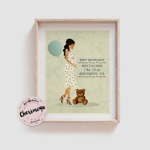 New Baby Boy Gift Annonce personnalisée de naissance Nouveau cadeau de bébé personnalisé Nouveau bébé Imprimé nouveau cadeau Christening Cadeau Détails naissance Statistiques de naissance Signe