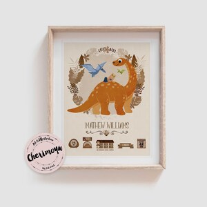 New Baby Gift Personalised New Baby Boy Gift New Baby Dino Print Christening Gift Birth Details Print Birth Stats Dino Nursery Decor Print