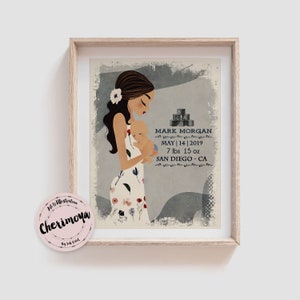 Personalised New Baby Wall Art, New Baby Gift, New Baby Gift Personalised, Personalised Christening Gift, Birth Details Print, Birth Stats