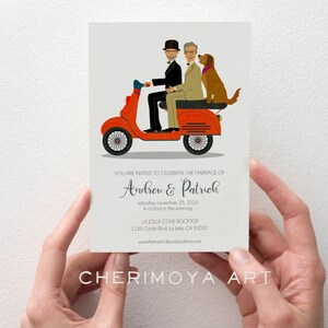 Retrato gay de desenho animado, convite de casamento gay, ilustração de casamento gay, cartão de casamento gay personalizado, convite de casamento gay personalizado, convite gay
