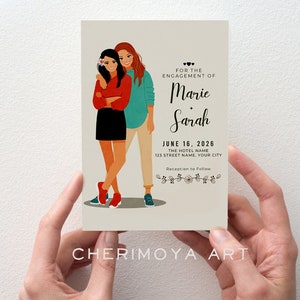 Convite de casamento gay personalizado, convite de casamento gay, retrato personalizado gay, casamento gay personalizado, convite de casamento personalizado, retrato de casamento