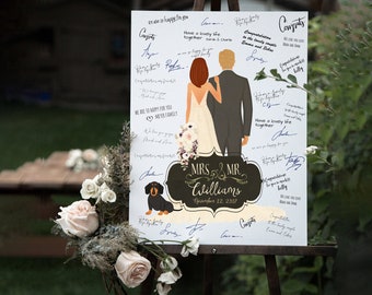 Unique Guest Book Sign Guest Book Alternative Guest Book Sign Wedding Couple Portrait Custom Wedding Portrait Personalized Wedding Gift