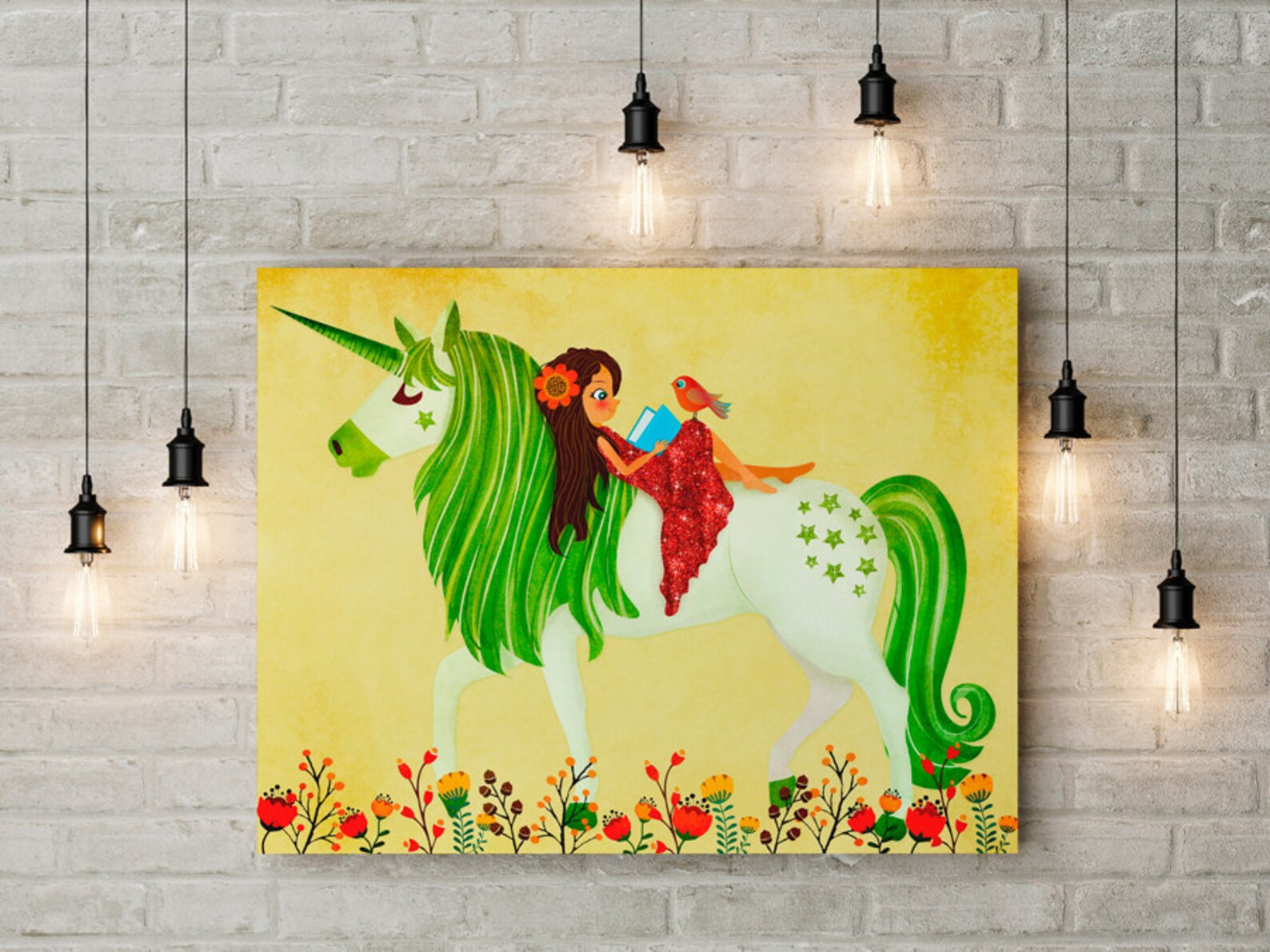 Unicorn Wall Art Print Unicorn Print Unicorn Room Decor Etsy