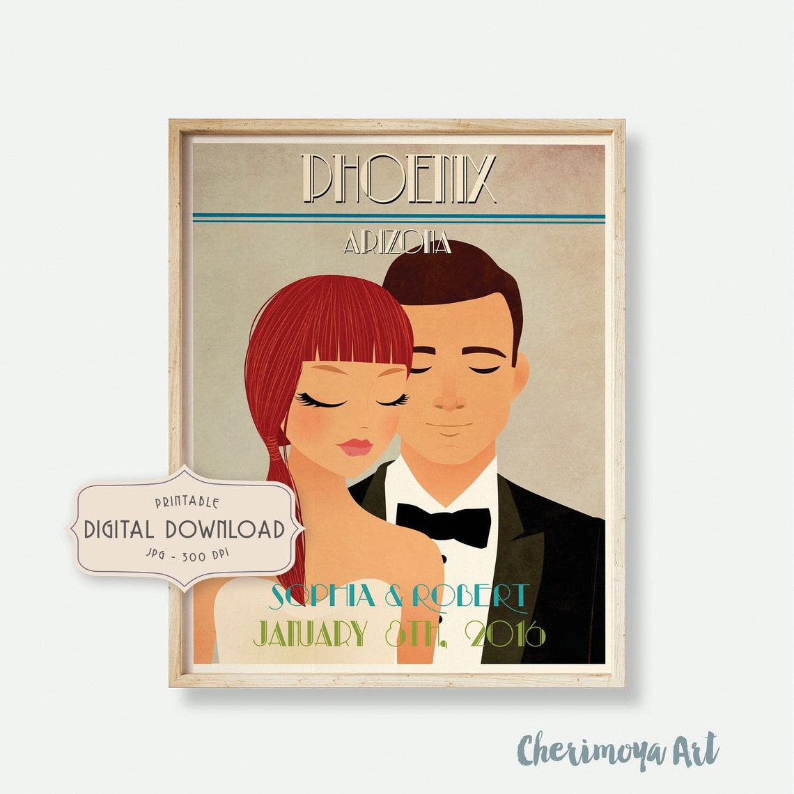 Custom Wedding Poster Custom Couple Print Wedding Poster Retro Etsy