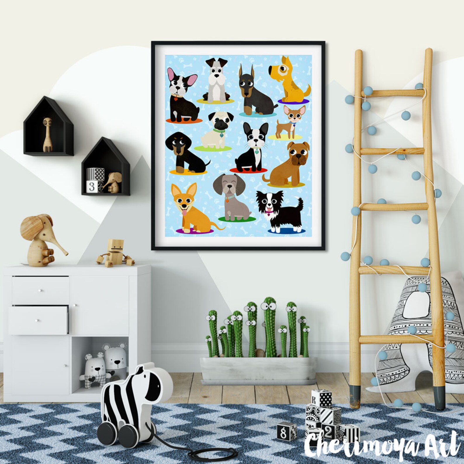 Dogs Wall Art Dogs Print Dog Wall Decor Dog Nursery Pet Lover Etsy