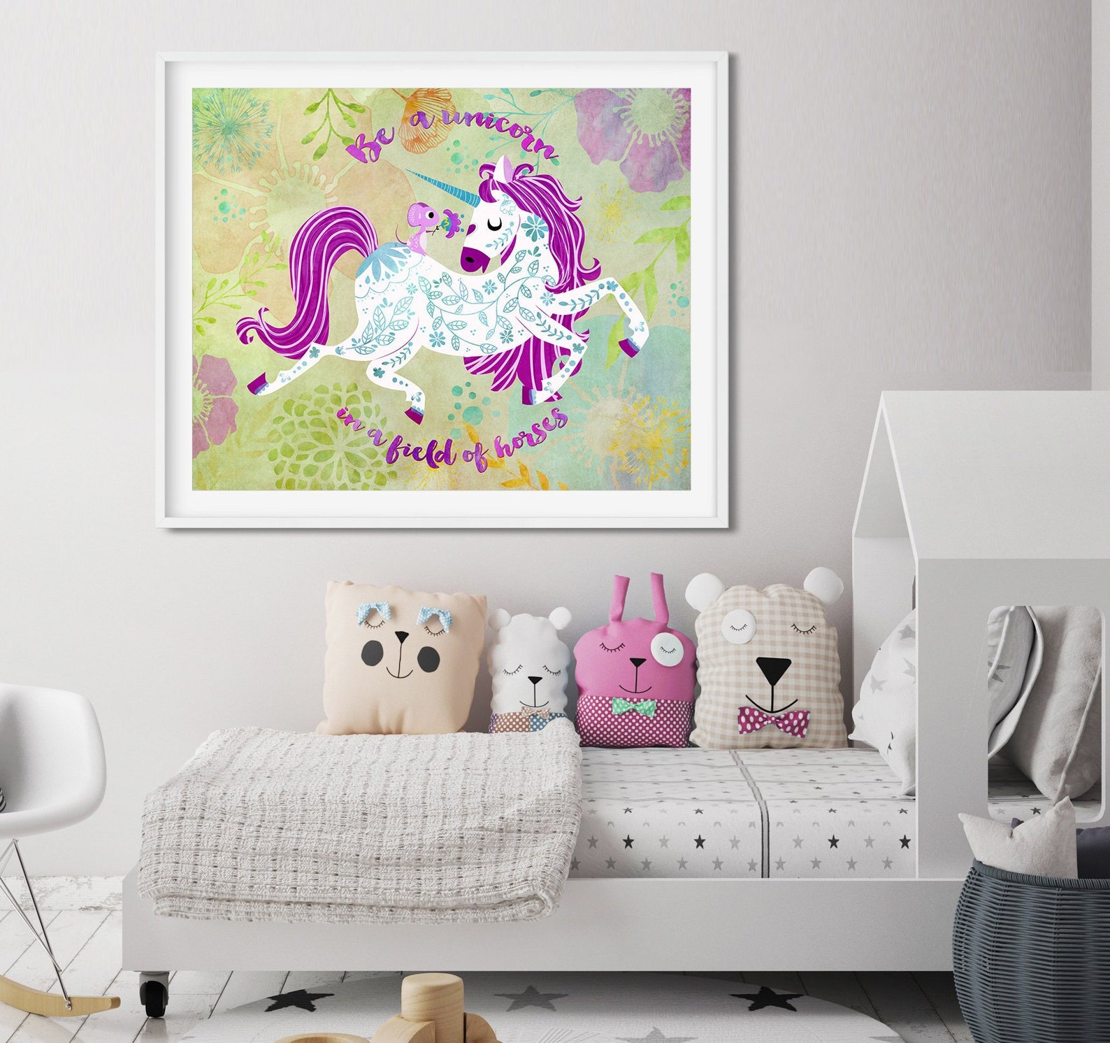 Unicorn Wall Art Unicorn Print Unicorn Decor Unicorn Art | Etsy