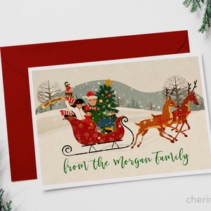 Benutzerdefinierte Weihnachtskarte Weihnachten Familien Porträt Weihnachtspaar Porträt Benutzerdefinierte Illustration personalisierte Weihnachtsgruß druckbare Grußkarte