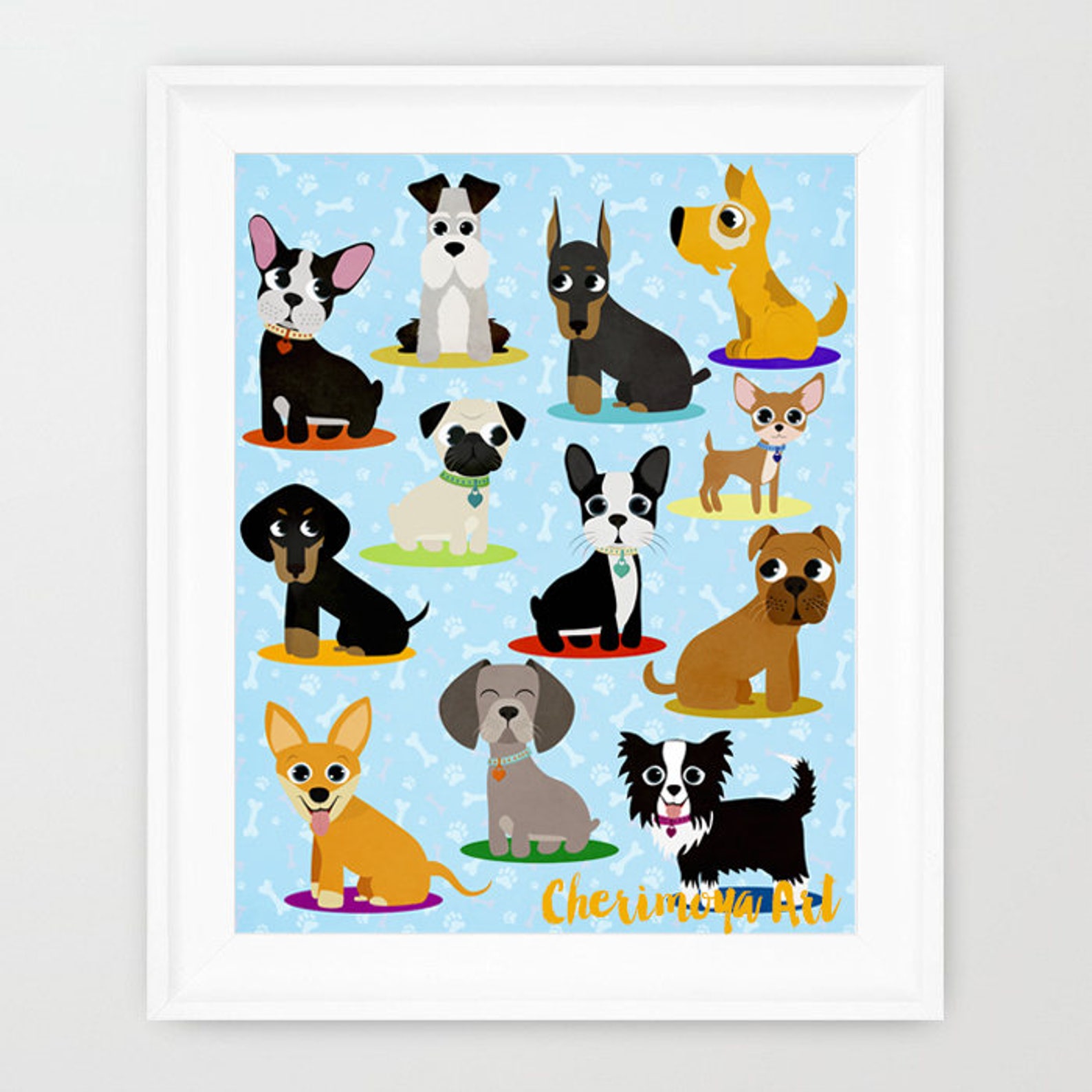 Dogs Wall Art Dogs Print Dog Wall Decor Dog Nursery Pet Lover Etsy