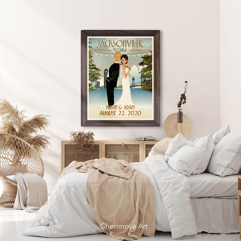 Personalized Wedding Gift Unique Wedding Gift Couple Portrait Gift Custom Wedding Portrait Illustration Christmas Gift Couple Illustration image 7