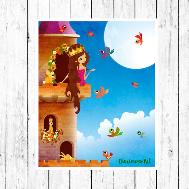 Princess Nursery Decor Princess Art Baby Girl Art Princess Etsy