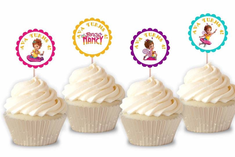 Fancy Nancy Cupcake Toppers Fancy Nancy tea time tea party | Etsy