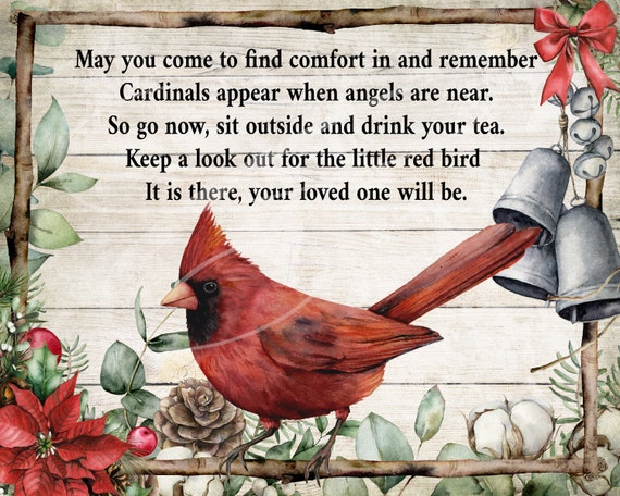 Cardinal Memorial Poem Luggage Tag