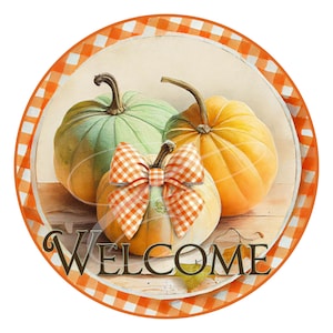 Primitive Vintage farm Country Label Digital PNG, Tiered tray, Wreath sign, prints, Pumpkin Fall Autumn Round orange Gingham Bow 2 Versions!