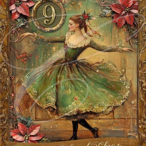 Primitive Vintage Victorian Label jpg Digitale Gläser, Tiered Tabletts, Schilder, Drucke, Kissen, alte Welt 12 Tage Weihnachten Set 3 #9-12