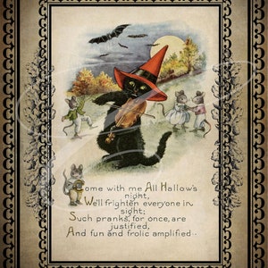 Primitive Vintage  Label jpeg Digital jpeg Jars, Tiered trays, signs, prints, Pillows, primitive halloween pumpkin cat fiddle