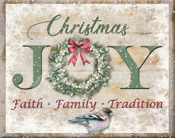 Primitive Vintage Victorian Christmas Label jpeg Digital jpeg Jars, Tiered trays, signs, prints, Pillows, Farmhouse Wreath Joy bird