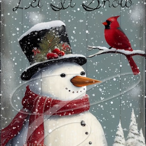 Primitive Vintage Weihnachtsetikett-jpeg-Digital-Gläser, abgestufte Tabletts, Schilder, Drucke, Kissen, Schneemann Kardinal-Volkskunst-wunderliche Malerei