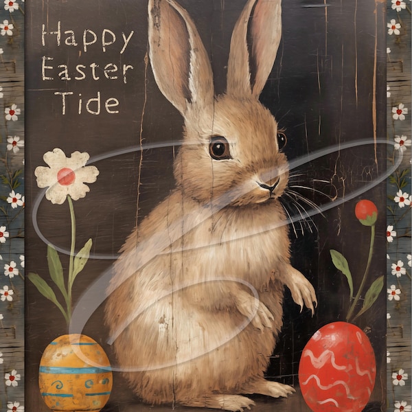 Primitive Vintage farm Country Label jpeg Digital jpeg Jars, Tiered trays, signs, prints, Folk Art Naive Outsider Easter Bunny Rabbit Eggs