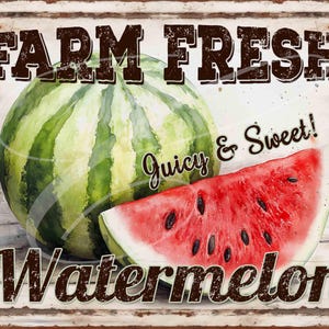 Farm Rustic Folk Art Americana  Vintage Primitive Digital JPEG Download Wreath sign Prints Watermelon Old Sign Faux Enamel Fresh Watercolor