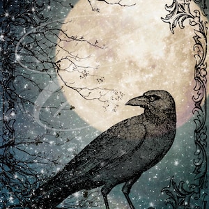 Primitive Vintage Victorian  Label jpeg Digital jpeg Jars, Tiered trays, signs, prints, Pillows, raven, Starry Night Halloween crow