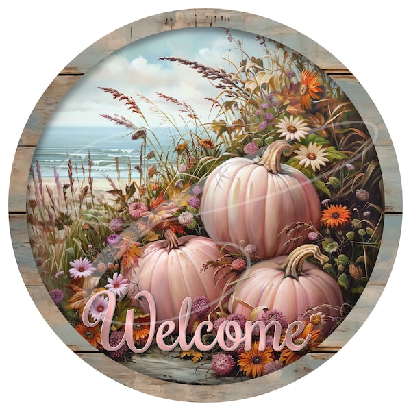 Primitive Vintage Digital PNG Jars, Tiered trays, sign, print, Pillow, fall pumpkin Coastal Pink Still Life White Rust Autumn 12" round