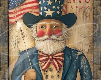 Vintage farmhouse Label Digital jpg, Pillows, signs, prints, Pillows, Americana, patriotic, Flag America Patriotic Primitive Uncle Sam 1776