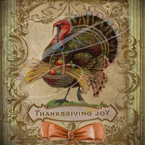 Primitive Vintage Victorian  Label jpeg Digital jpeg Jars, Tiered trays, signs, prints, Pillows, Harvest Thanksgiving Turkey