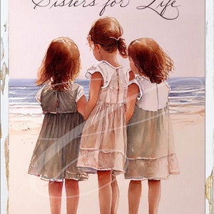 Primitive Vintage Country Label Farm Digital jpg Jars, Tiered trays, signs, prints, Pillows Summer Beach ocean Children Three Sisters Girls