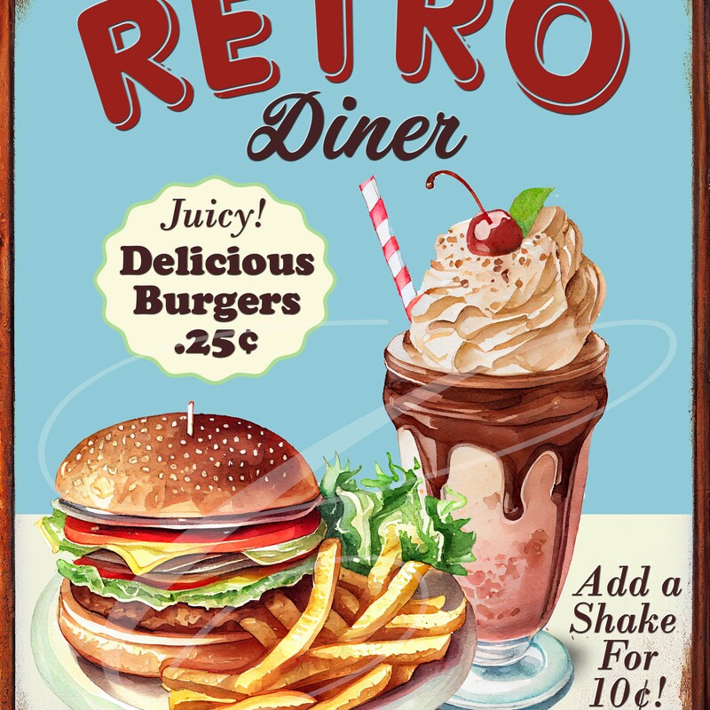 Vintage Diner Sign - Etsy